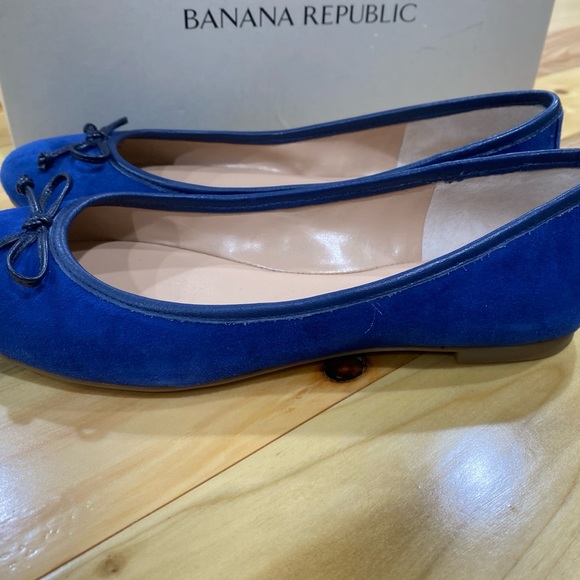 Banana Republic size 6 Blue suede ballerina flats - Picture 10 of 11
